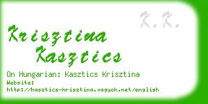 krisztina kasztics business card